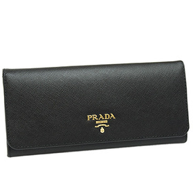 PRADA プラダ 財布 コピー 1M1132 SAF/METAL サフィアーノメタル 二つ折り長財布 NERO ブラック